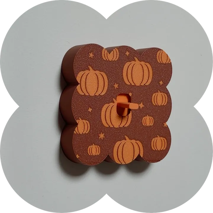 Brown cover with a pumpkin print